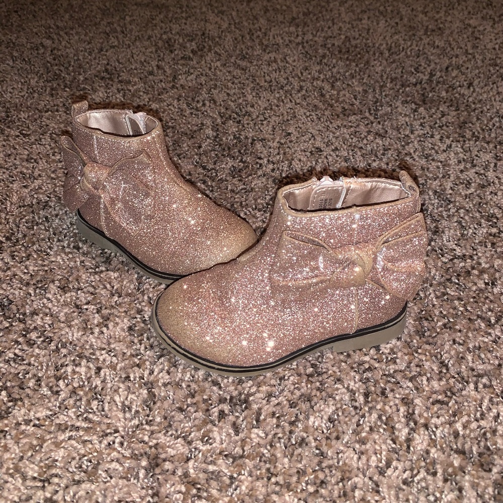 Rose gold glitter boots